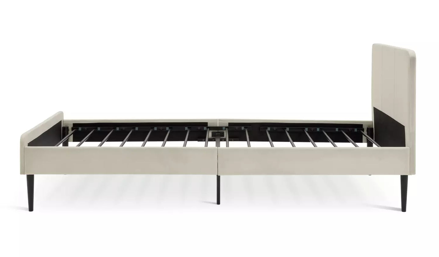 Kristopher Single Fabric Bed Frame - Cream